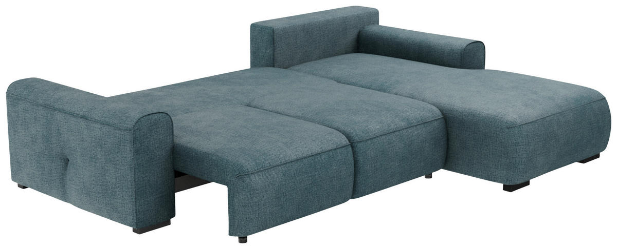 ECKSOFA Blau Chenille  - Blau/Grau, KONVENTIONELL, Kunststoff/Textil (293/205cm) - Carryhome