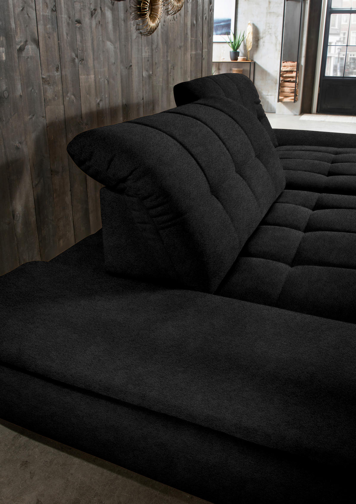 ECKSOFA in Mikrofaser Anthrazit  - Anthrazit/Schwarz, Design, Textil/Metall (290/198cm) - Xora