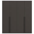 DREHTÜRENSCHRANK 201/235/61 cm,  in Graphitfarben, 4-türig  - Schwarz/Graphitfarben, Basics, Holzwerkstoff/Metall (201/235/61cm) - Novel
