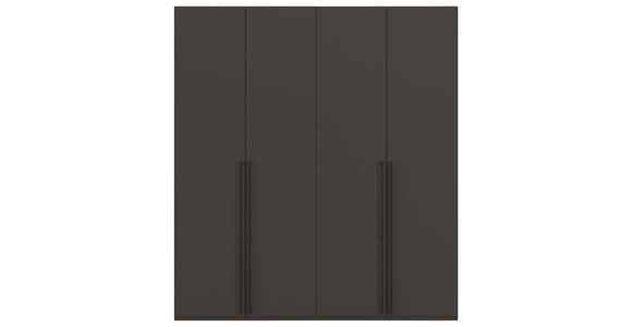 DREHTÜRENSCHRANK 201/235/61 cm,  in Graphitfarben, 4-türig  - Schwarz/Graphitfarben, Basics, Holzwerkstoff/Metall (201/235/61cm) - Novel