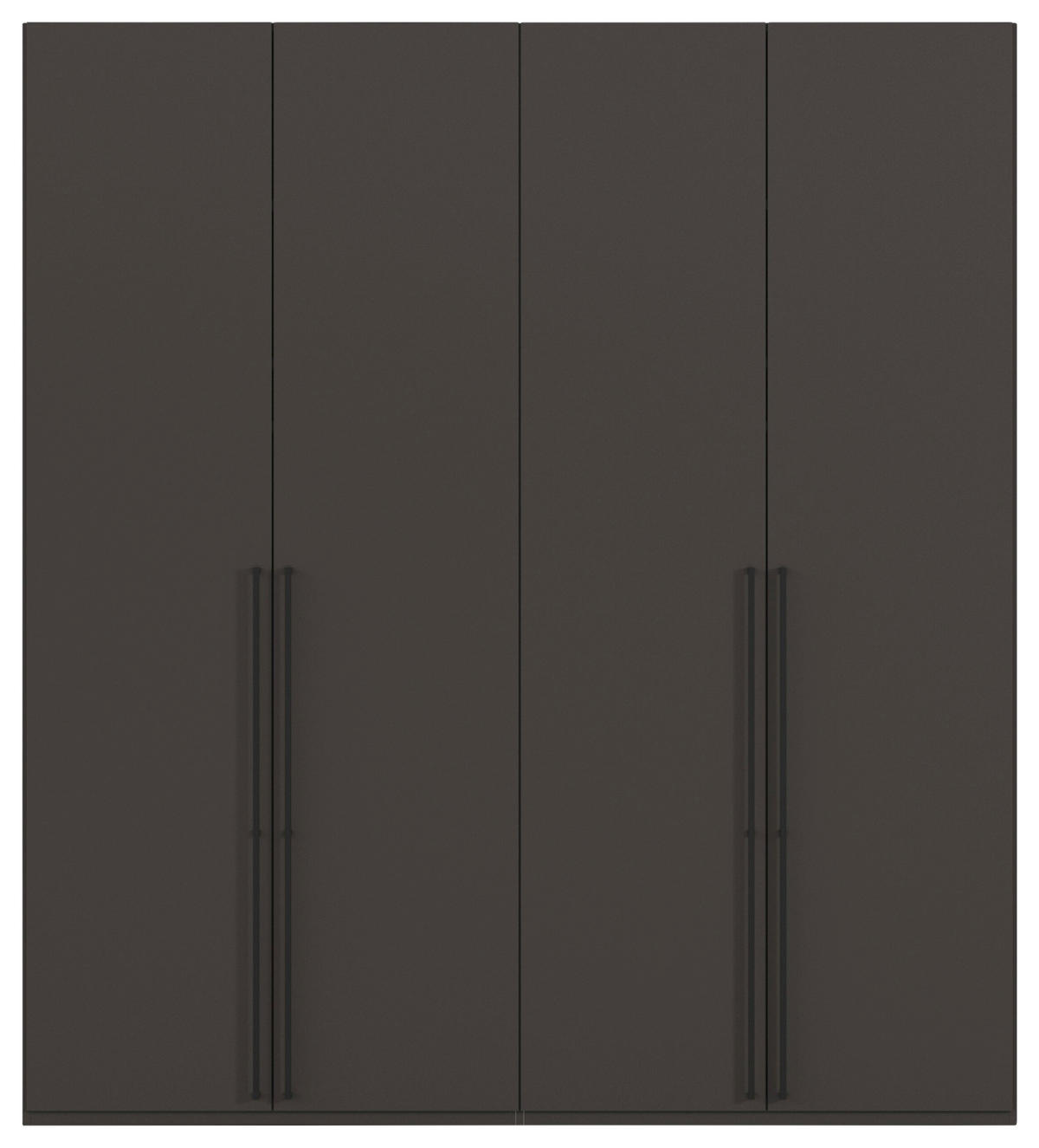 DREHTÜRENSCHRANK 201/235/61 cm,  in Graphitfarben, 4-türig  - Schwarz/Graphitfarben, Basics, Holzwerkstoff/Metall (201/235/61cm) - Novel