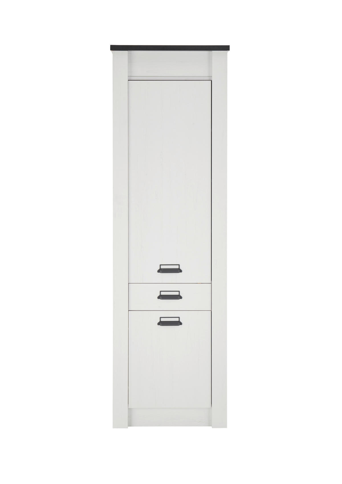 APOTHEKERSCHRANK 62/201/64 cm  in Anthrazit, Weiß  - Anthrazit/Schwarz, Trend, Holzwerkstoff/Metall (62/201/64cm) - MID.YOU