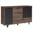 SIDEBOARD  in 154,5/92,8/41,5 cm  - Eichefarben/Schwarz, Design, Holzwerkstoff/Kunststoff (154,5/92,8/41,5cm) - Carryhome