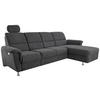 ECKSOFA in Mikrofaser Schwarz  - Chromfarben/Schwarz, Konventionell, Textil/Metall (292/165cm) - Livetastic