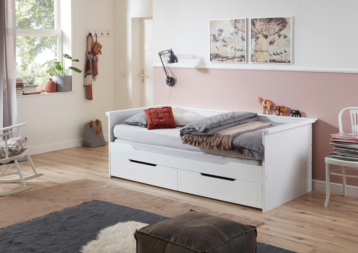 PAT EXTENSIBIL in alb  - alb, Konventionell, plastic/lemn (90/180/200cm) - Carryhome