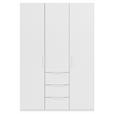DREHTÜRENSCHRANK 151/223/61 cm,  in Weiß, 3-türig  - Weiß, Basics, Holzwerkstoff/Metall (151/223/61cm) - Novel