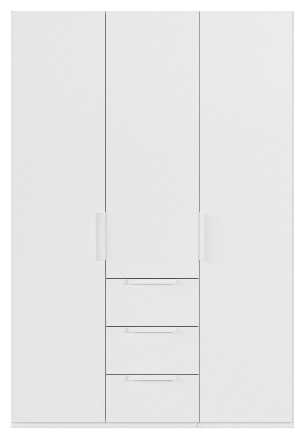 DREHTÜRENSCHRANK 151/223/61 cm,  in Weiß, 3-türig  - Weiß, Basics, Holzwerkstoff/Metall (151/223/61cm) - Novel