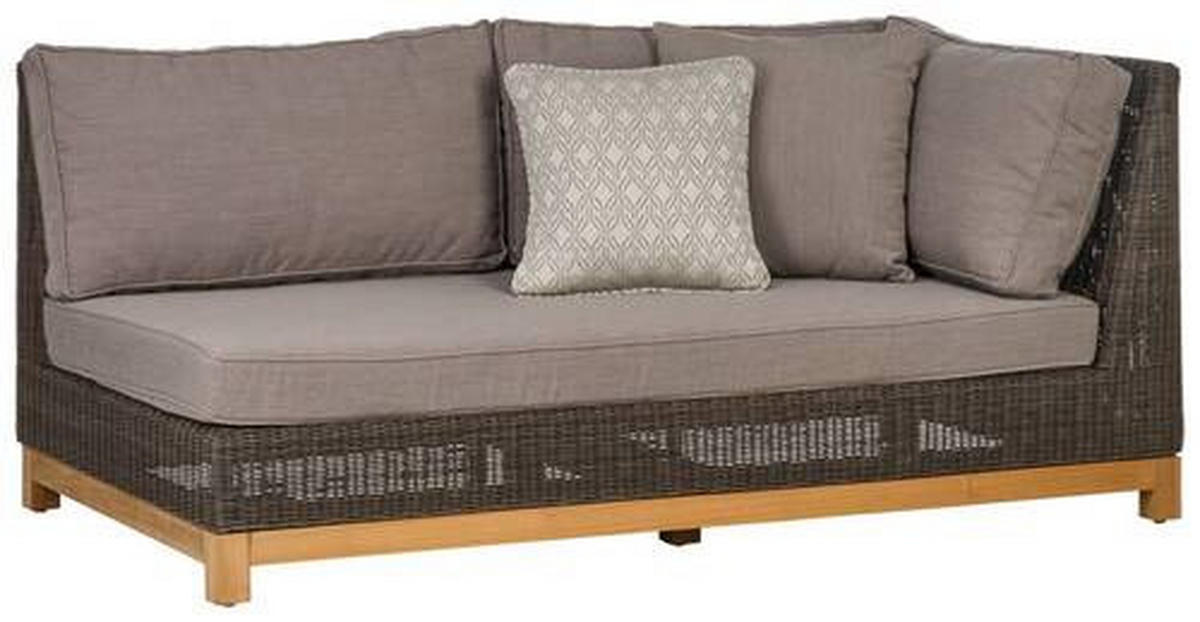 LOUNGESOFA  - Taupe/Grau, Natur, Holz/Kunststoff (162/71/91cm) - Amatio