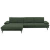 ECKSOFA in Velours Olivgrün  - Schwarz/Olivgrün, Design, Textil/Metall (180/310cm) - Dieter Knoll