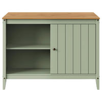 KÜCHENINSEL 122/90/77 cm  in Braun, Olivgrün  - Zinkfarben/Olivgrün, MODERN, Holz/Metall (122/90/77cm) - Livetastic