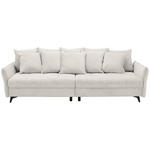 BIGSOFA  in Webstoff Weiß  - Schwarz/Weiß, KONVENTIONELL, Textil/Metall (282/94/127cm) - Ambia Home