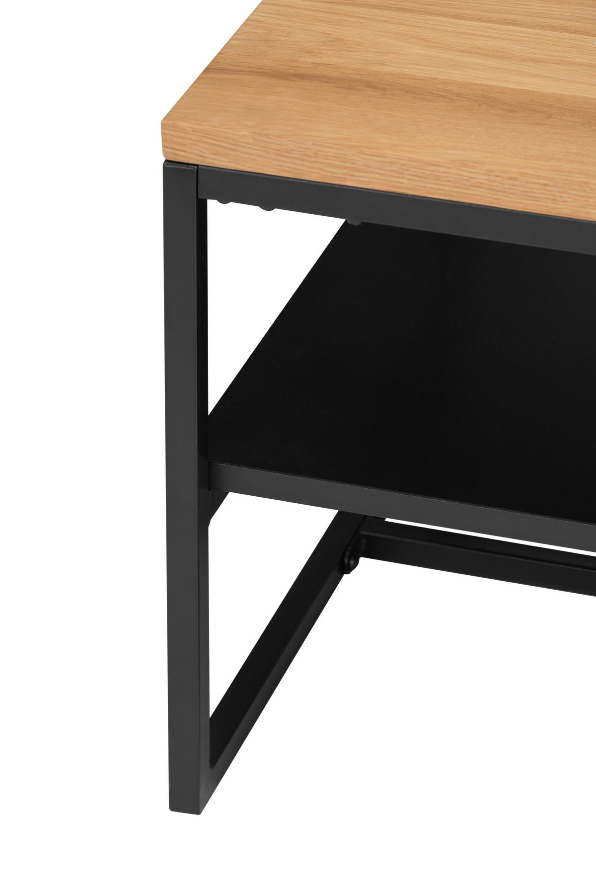 KONFERENČNÍ STOLEK, přírodní barvy, černá, dřevo, kov, 105/65/45,5 cm - černá/přírodní barvy, Design, kov/dřevo (105/65/45,5cm) - MID.YOU