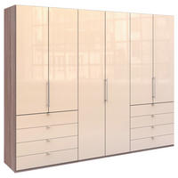 FALTTÜRENSCHRANK Trüffeleichefarben, Magnolie  - Chromfarben/Magnolie, Konventionell, Glas/Holzwerkstoff (300/236/58cm) - Venda