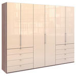 FALTTÜRENSCHRANK  in Trüffeleichefarben, Magnolie  - Chromfarben/Magnolie, KONVENTIONELL, Glas/Holzwerkstoff (300/236/58cm) - Venda