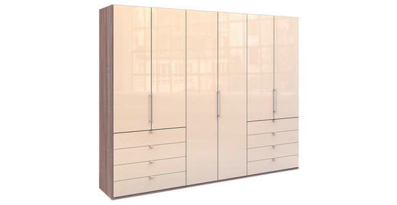 FALTTÜRENSCHRANK  in Trüffeleichefarben, Magnolie  - Chromfarben/Magnolie, KONVENTIONELL, Glas/Holzwerkstoff (300/236/58cm) - Venda