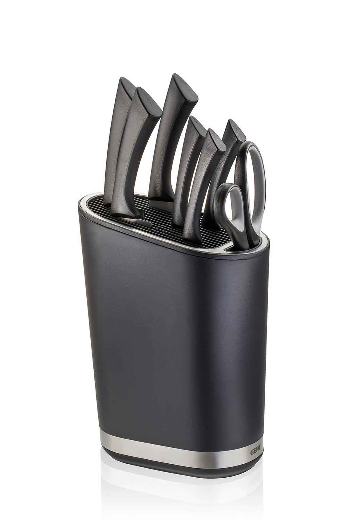 MESSERBLOCK SMARTLINE  - Edelstahlfarben/Schwarz, Design, Kunststoff/Metall (11/25,5/19cm) - Gefu
