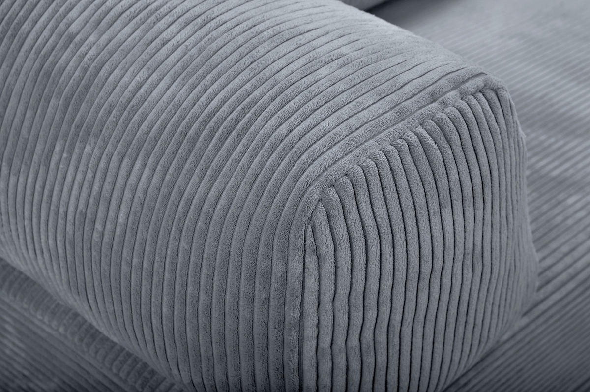 SCHLAFSOFA Cord Dunkelgrau  - Dunkelgrau, KONVENTIONELL, Textil/Metall (200/77/80cm) - Carryhome