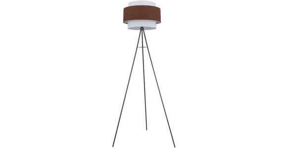 Stehleuchte Yigit - Beige/Schwarz, ROMANTIK / LANDHAUS, Kunststoff/Metall (65/157cm) - James Wood