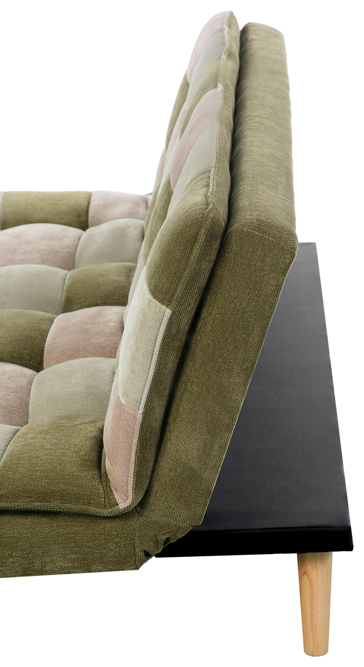 SCHLAFSOFA Chenille Grün, Hellgrün, Hellbraun  - Hellbraun/Naturfarben, Design, Holz/Textil (180cm) - MID.YOU