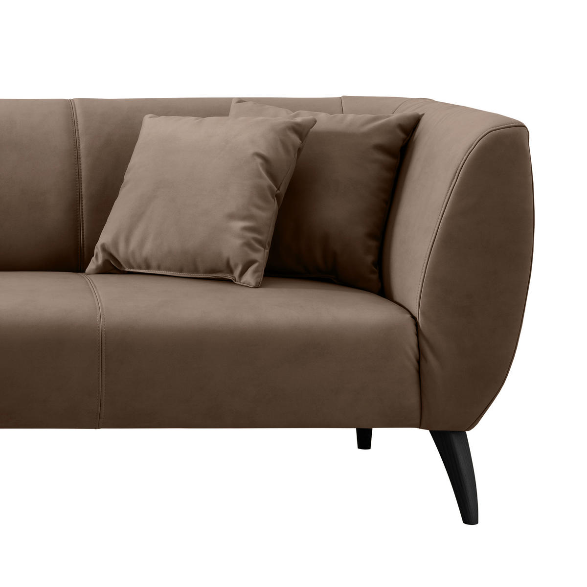 ECKSOFA Braun Lederlook  - Schwarz/Braun, MODERN, Holz/Textil (160/264cm) - Livetastic