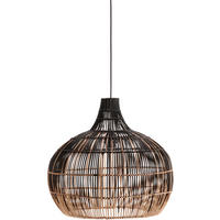 HÄNGELEUCHTE Martha 38,5/38,5 cm   - Schwarz/Naturfarben, Natur, Naturmaterialien (38,5/38,5cm) - PR Home