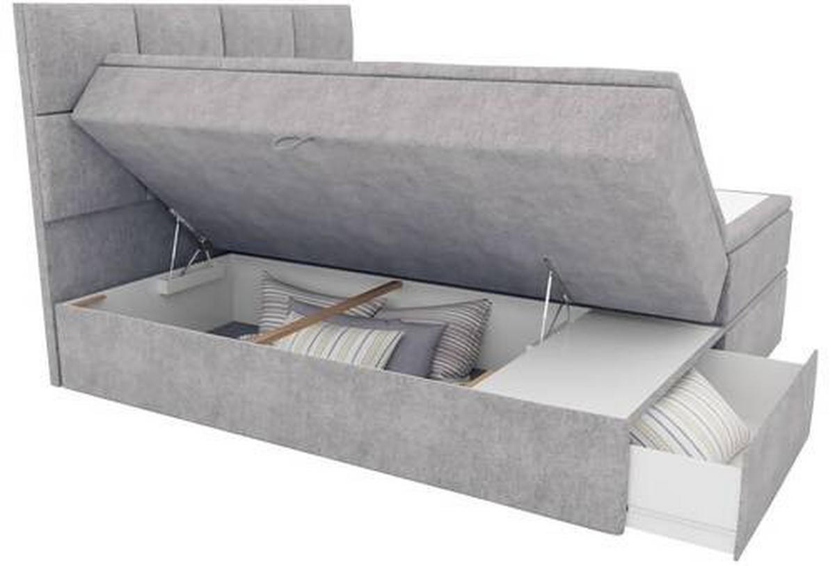 BOXBETT 140/200 cm  in Hellgrau  - Hellgrau/Schwarz, Konventionell, Kunststoff/Textil (140/200cm) - Carryhome