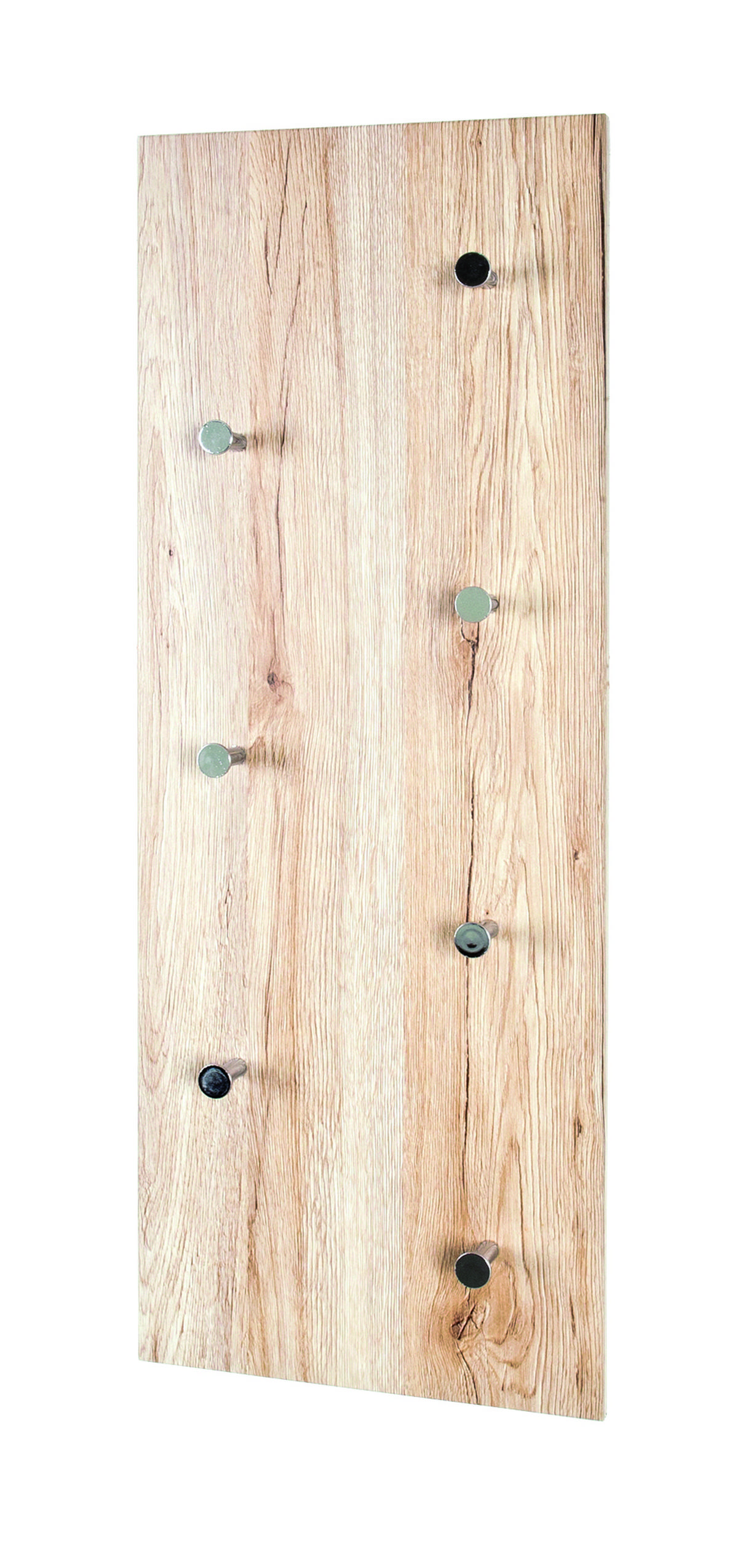 STENSKI OBEŠALNIK - barve kroma/hrast san remo, Design, kovina/leseni material (80/30/6cm) - Boxxx