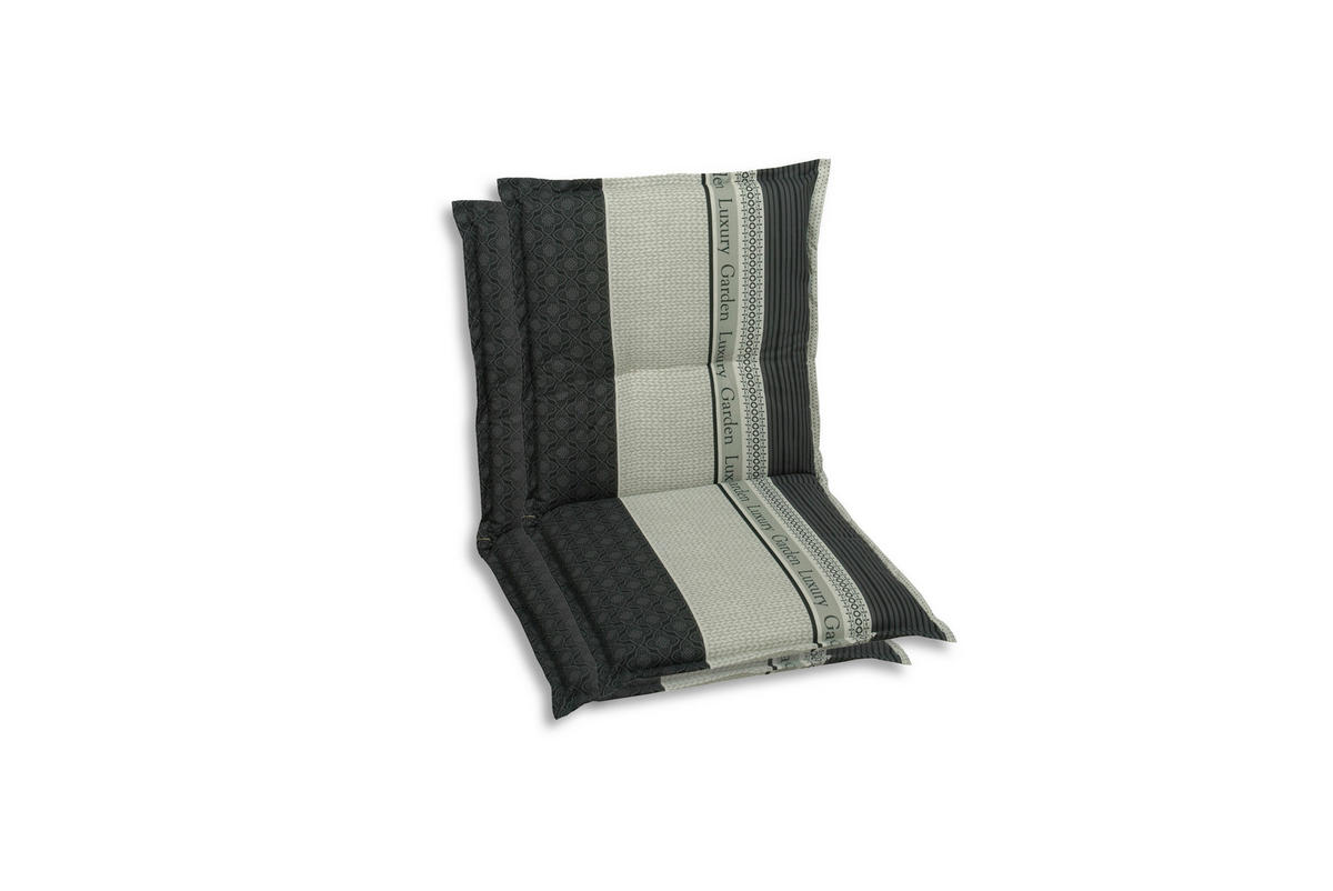 SESSELAUFLAGENSET in Anthrazit Schriftzug  - Anthrazit, Basics, Textil (50/7/100cm)