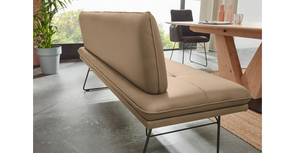 SITZBANK in Metall, Textil Schwarz, Sandfarben  - Sandfarben/Schwarz, Design, Textil/Metall (195/87/65cm) - Dieter Knoll
