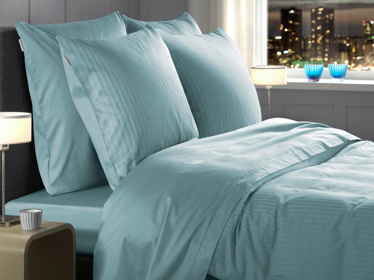 BETTWÄSCHE Banda Makosatin 155/220 cm  - Blau, Basics, Textil (155/220cm)