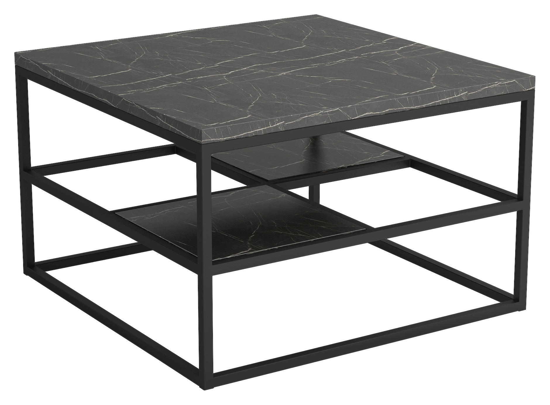 SOFFBORD i trämaterial, metall 70/70/45 cm  - svart, Trend, metall/trämaterial (70/70/45cm) - Stylife