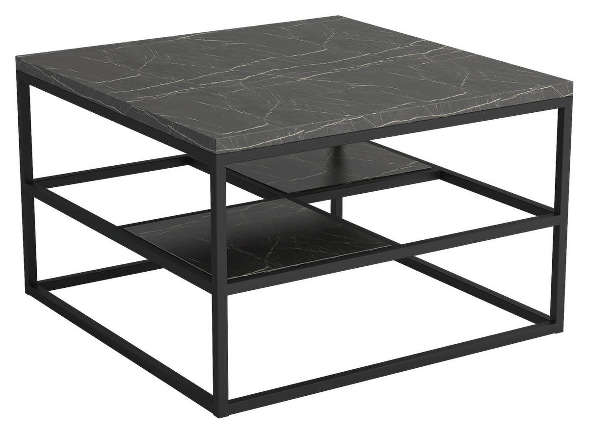 SOFFBORD i trämaterial, metall 70/70/45 cm  - svart, Trend, metall/trämaterial (70/70/45cm) - Stylife