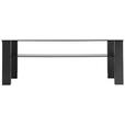 COUCHTISCH in Metall, Glas 115/65/42 cm  - Schwarz/Grau, Design, Glas/Metall (115/65/42cm) - Novel