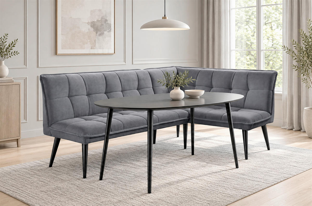 KLUPA KUTNA  antracit  drvo, tekstil, drvni materijal      - crna/antracit, Moderno, drvni materijal/drvo (240/161cm) - Livetastic
