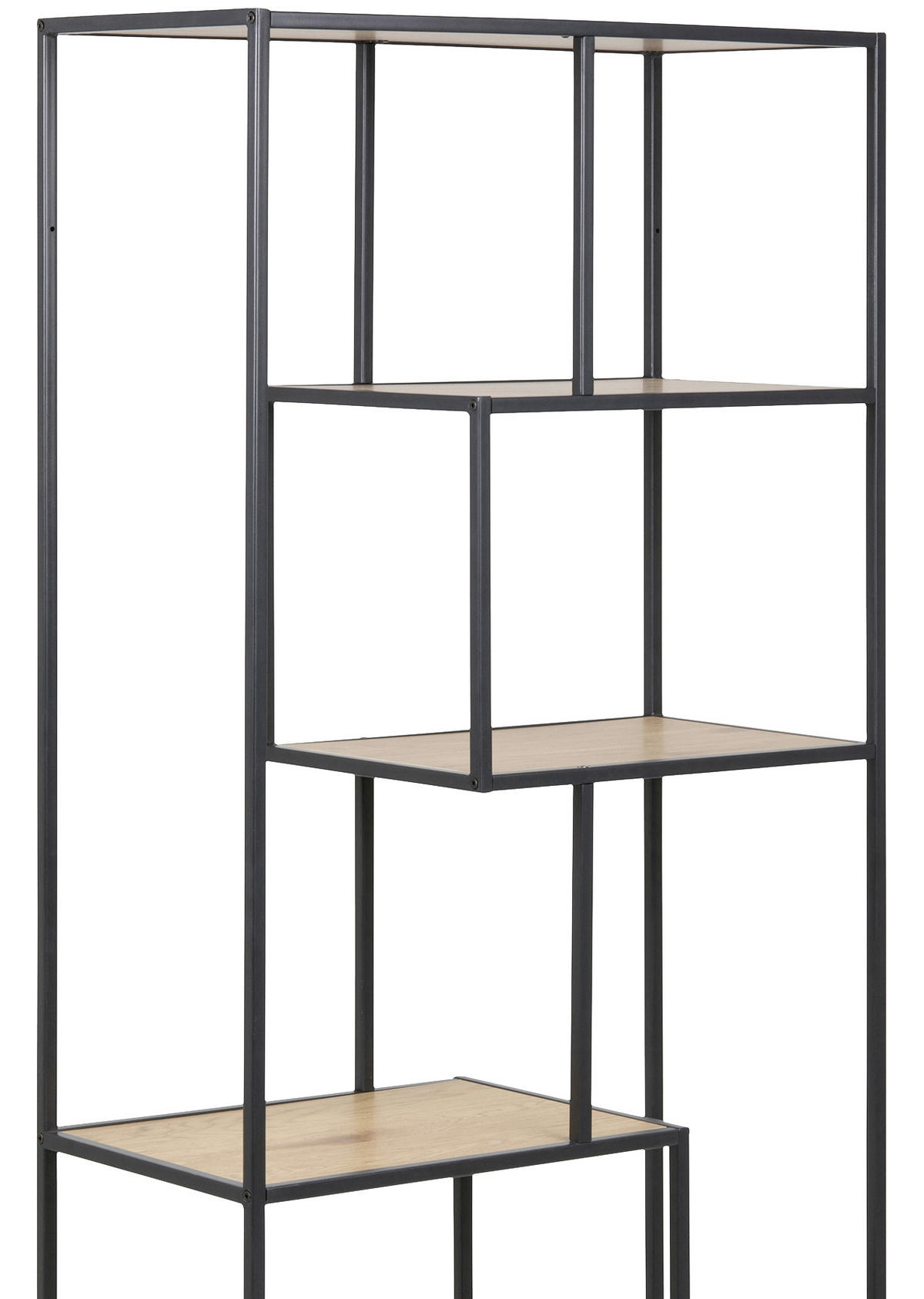 REGAL crna, boje hrasta  metal, drvni materijal  - boje hrasta/crna, Trend, drvni materijal/metal (77/185/35cm)