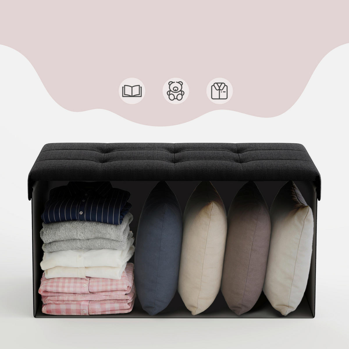 SITZBOX  - Schwarz, Trend, Textil (76/38/38cm) - Boxxx