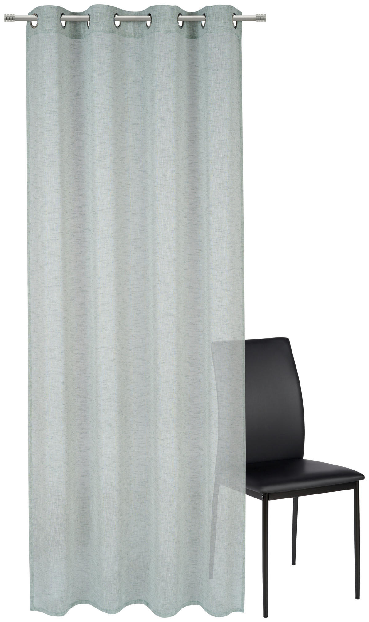ZÁVES S OČKAMI, polopriehľadné, 140/245 cm - zelená, Basics, textil (140/245cm) - Esposa