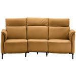 TRAPEZSOFA  in Echtleder Currygelb  - Currygelb/Schwarz, KONVENTIONELL, Leder/Metall (221/103/95cm) - Dieter Knoll