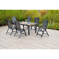 GARTENTISCHGRUPPE AkazieHartholz Aluminium  - Graphitfarben/Naturfarben, KONVENTIONELL, Holz/Kunststoff - Gardenson