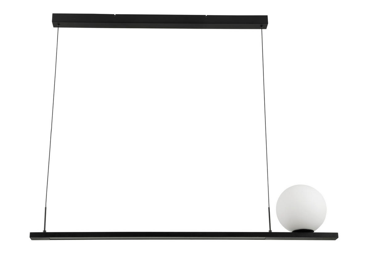 LED-HÄNGELEUCHTE 120/20/200 cm    - Schwarz, Design, Glas/Kunststoff (120/20/200cm) - Dieter Knoll
