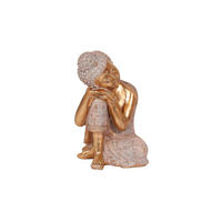 BUDDHA 17/24/15,5 cm  - Goldfarben/Weiß, LIFESTYLE, Kunststoff (17/24/15,5cm) - Ambia Home