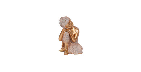 BUDDHA 17/24/15,5 cm - Goldfarben/Weiß, LIFESTYLE, Kunststoff (17/24/15,5cm) - Ambia Home