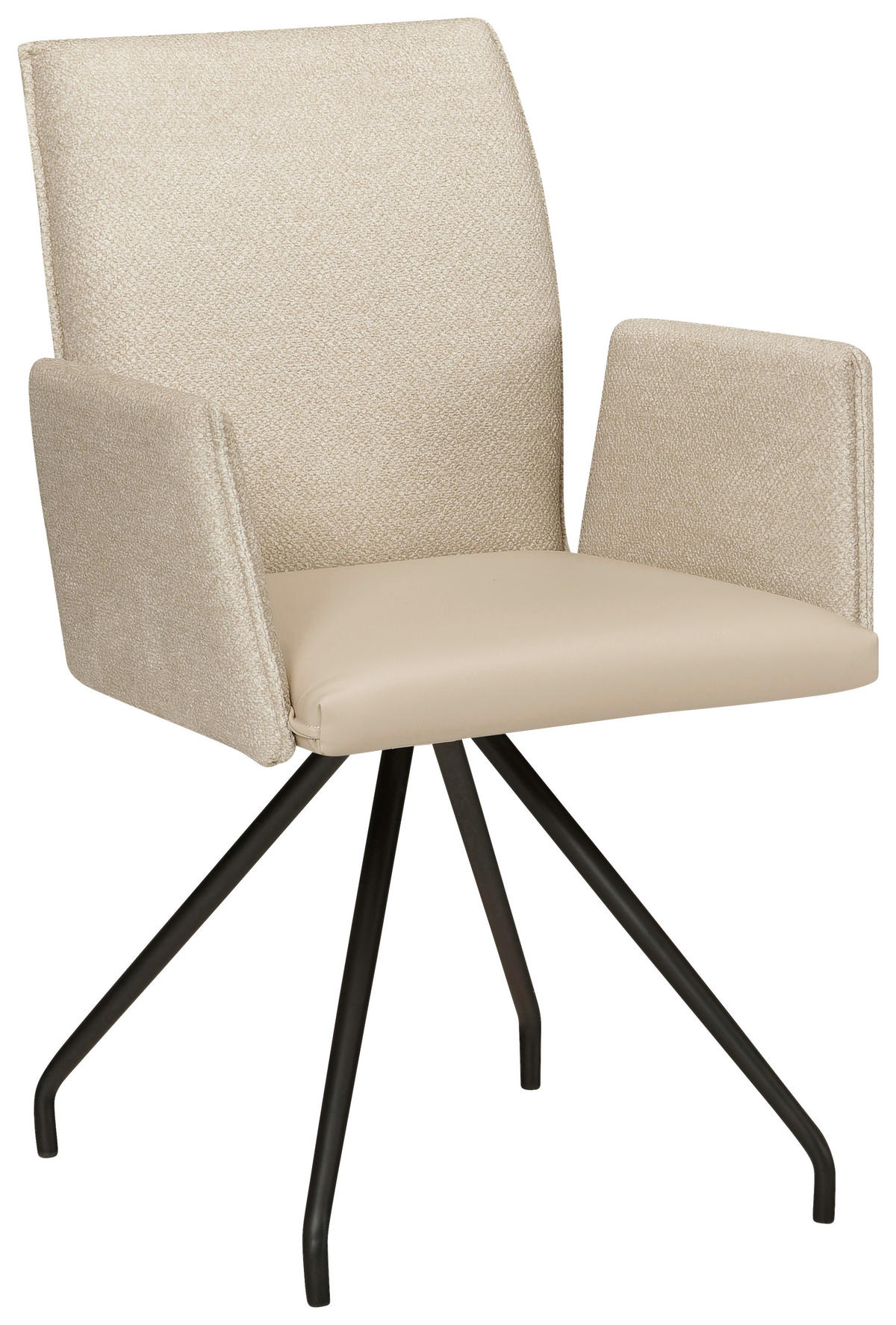 ARMLEHNSTUHL  in Stahl Mikrofaser, Webstoff  - Hellbraun/Beige, Design, Textil/Metall (49/91/60cm) - Moderano
