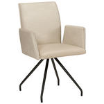 ARMLEHNSTUHL  in Stahl Mikrofaser, Webstoff  - Hellbraun/Beige, Design, Textil/Metall (49/91/60cm) - Moderano