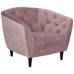 CHESTERFIELD-SESSEL in Samt Rosa  - Schwarz/Rosa, Trend, Holz/Textil (97/79/83cm) - Ambia Home