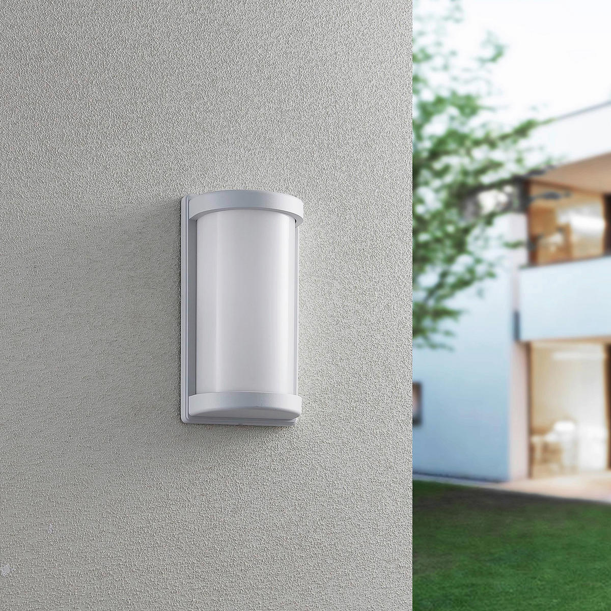 AUßENWANDLEUCHTE Puelo 26,5/14,5/10 cm  - Weiß, Design, Kunststoff/Metall (26,5/14,5/10cm)
