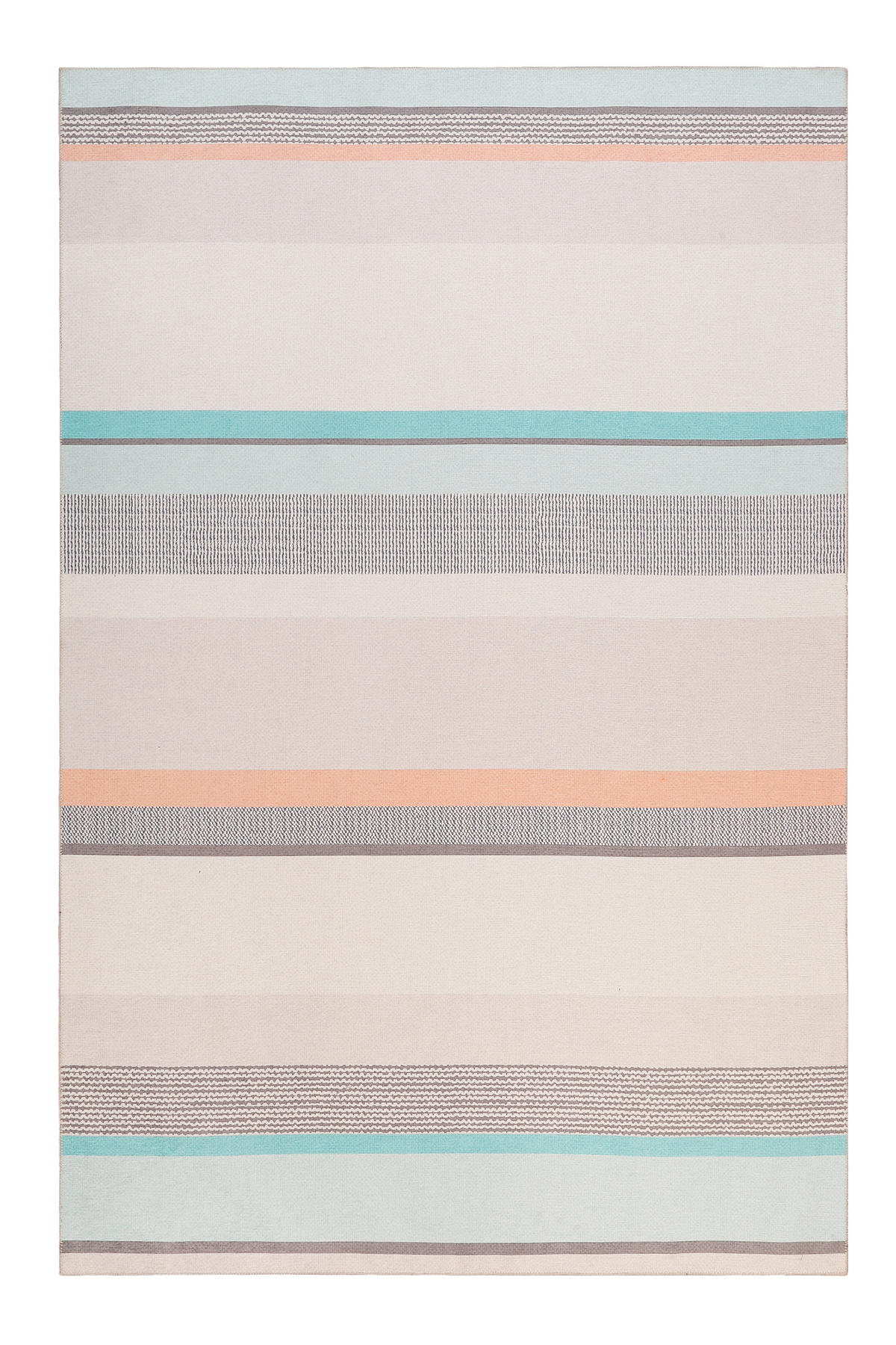 KOBEREC TKANÝ NA PLOCHO, 160/230 cm, oranžová, tyrkysová, šedohnědá, béžová - oranžová/tyrkysová, Konvenční, textil (160/230cm) - Esprit