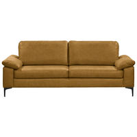 2,5-SITZER  in Echtleder Currygelb   - Currygelb/Schwarz, Design, Leder/Metall (204/83/97cm) - Schöner Wohnen