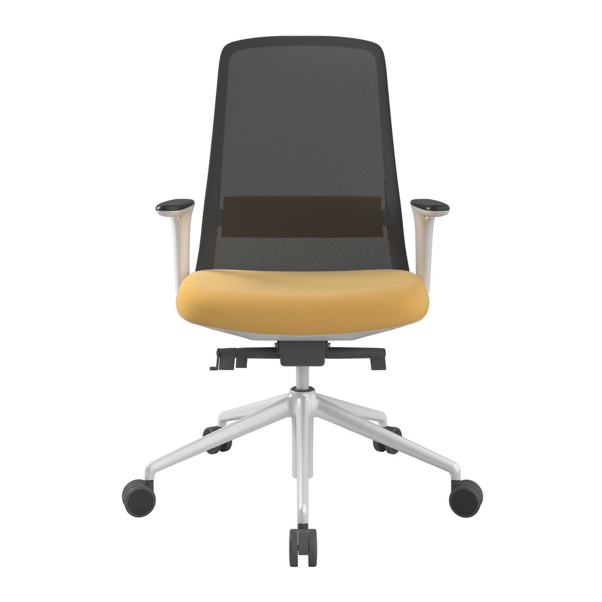 DREHSTUHL Gelb, Schwarz, Weiß  - Gelb/Schwarz, MODERN, Kunststoff/Textil (70/103-115/70cm)