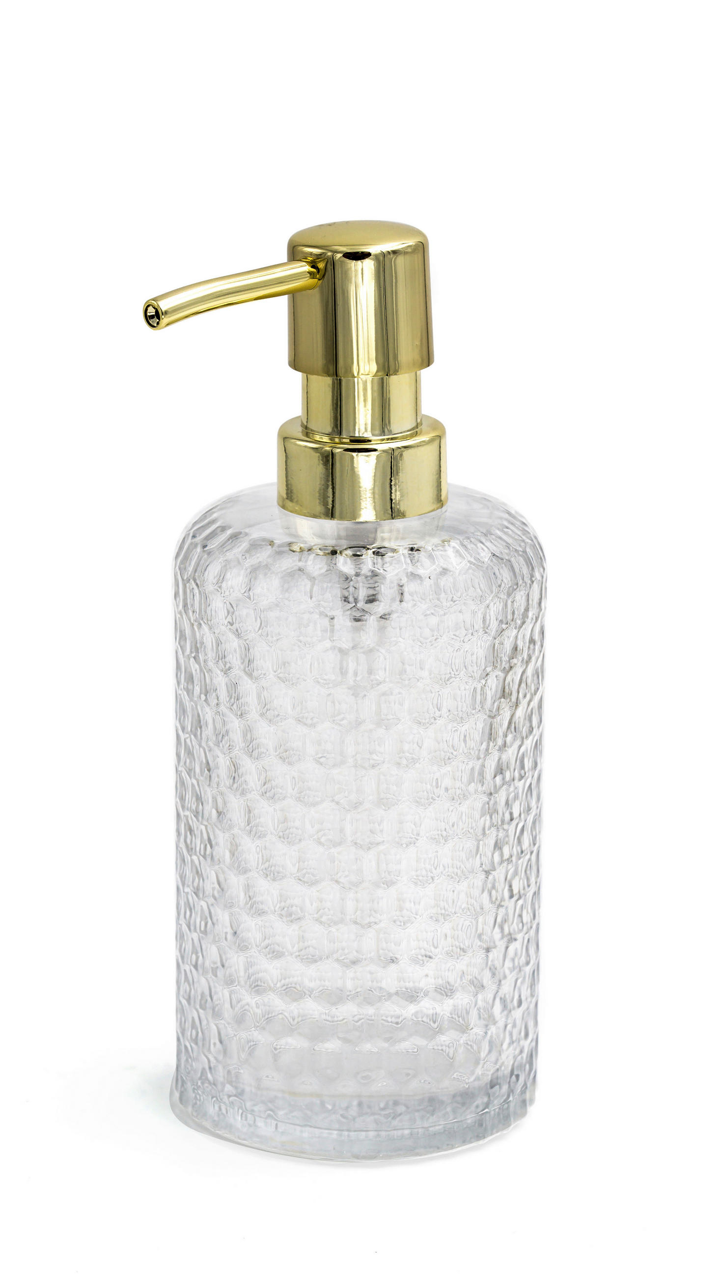 SEIFENSPENDER  - Transparent/Goldfarben, Basics, Glas/Kunststoff (7,3/17,9/7,3cm) - Sadena
